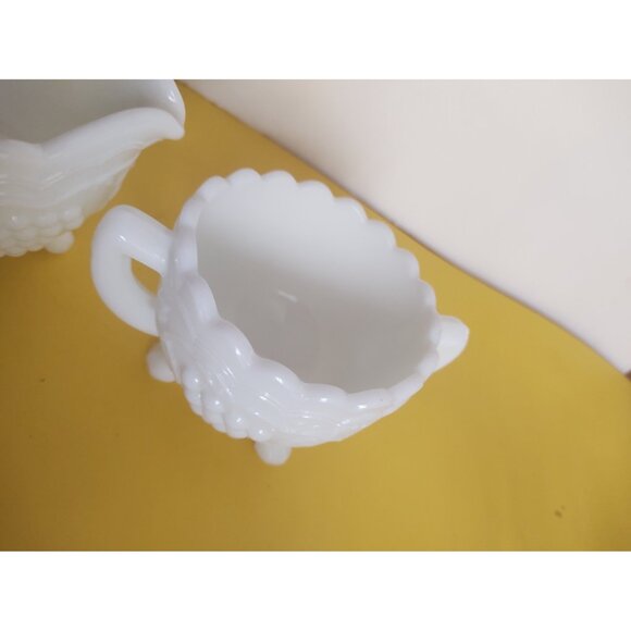 Imperial Glass "Grape Vine" milk glass creamer and open sugar set. - Picture 6 of 9